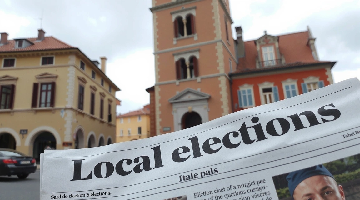 Giornale con titolo sulle elezioni locali in Italia