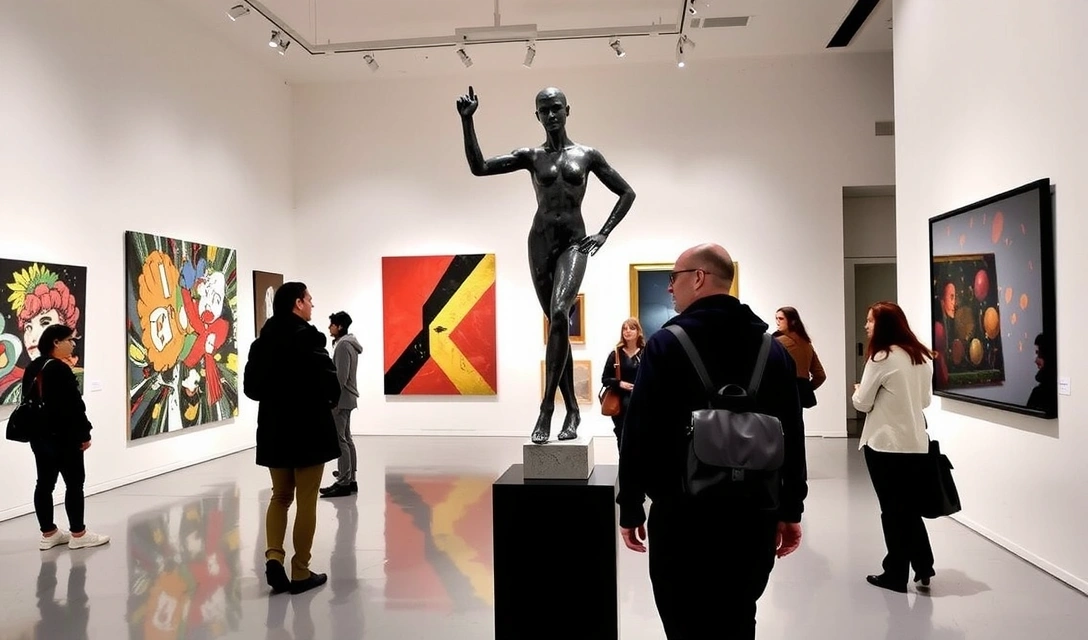 Mostra d'arte moderna in una galleria di Milano