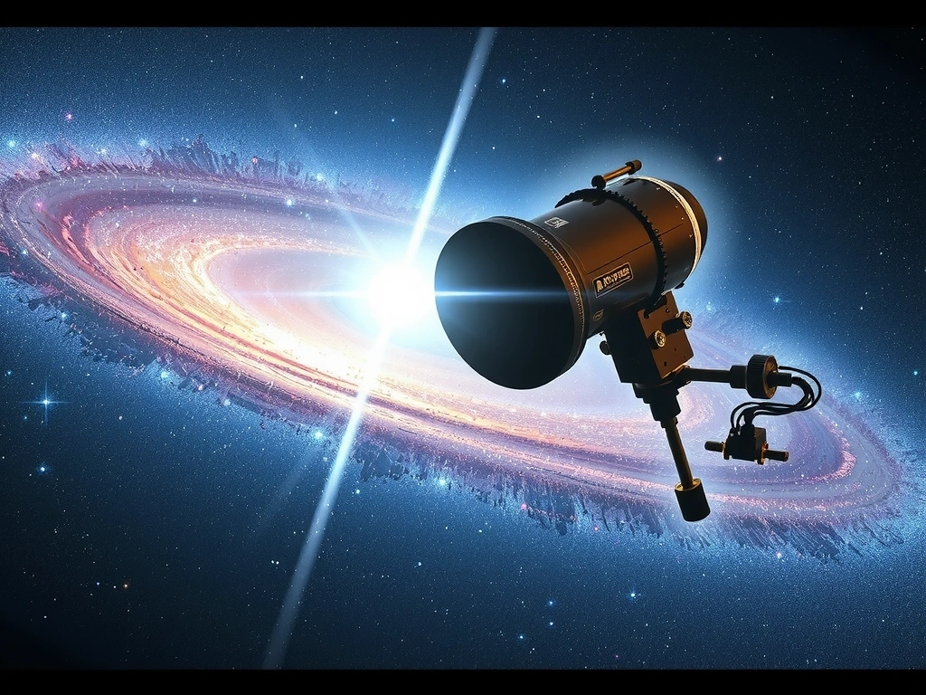 Telescopio spaziale che osserva una galassia lontana