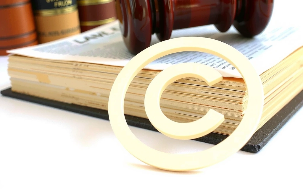 Simbolo del copyright con documenti